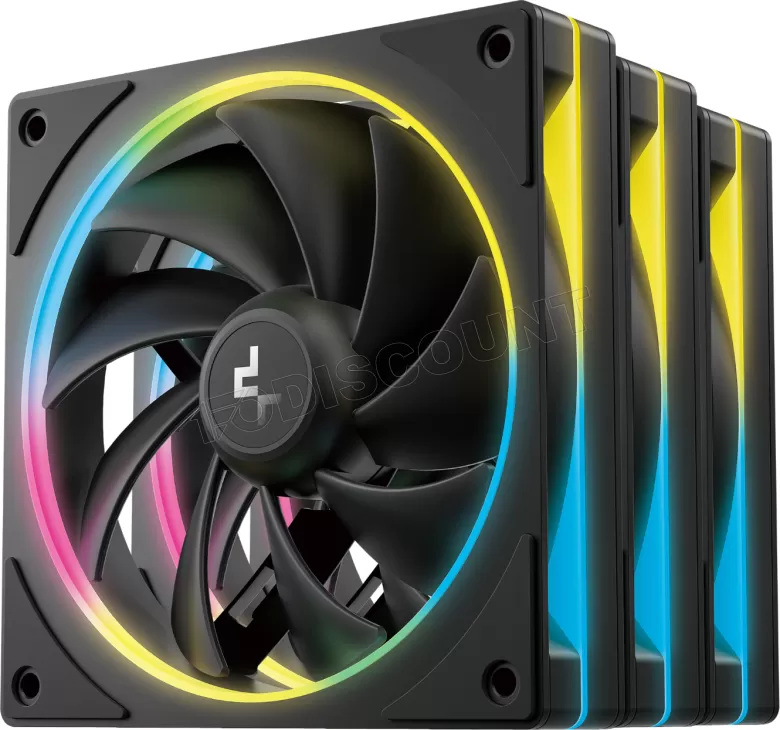 Lot de 3 Ventilateurs de boitier Deepcool FL12 SE RGB - 12cm (Noir)