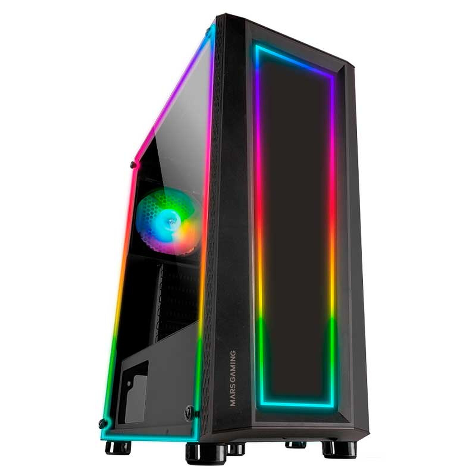 MARS GAMING CAIXA ATX MC-ART DUAL GLASS DRAWING ART 12CM FRGB BLACK