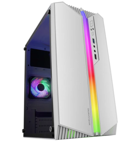 Caixa Micro-ATX MCS1W ARGB Acrilico (Branco) - MARS GAMING