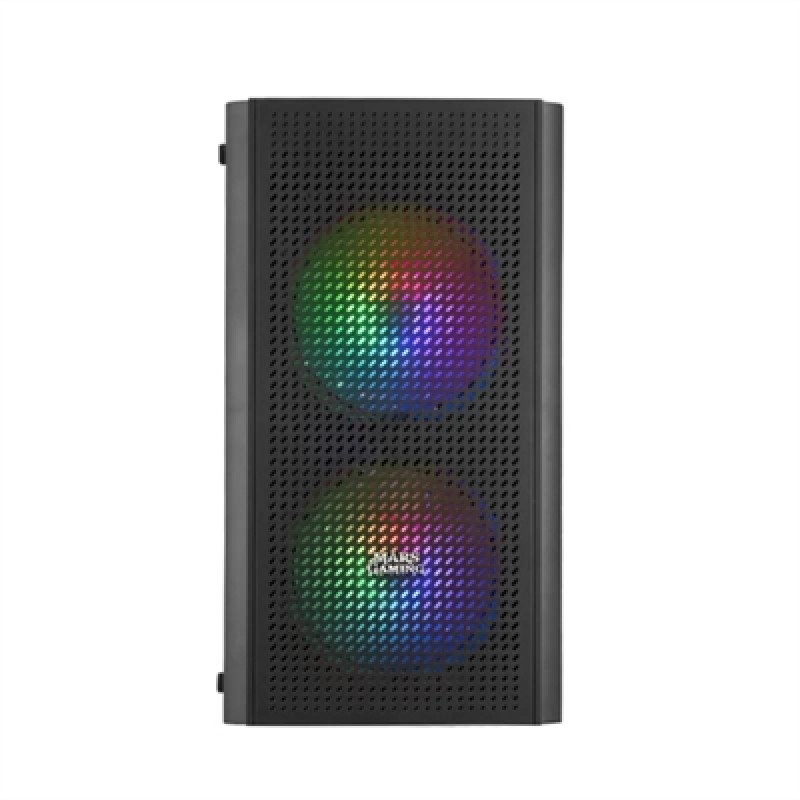 MARS GAMING MC300 MICRO-ATX CASE, 3X 120MM FRGB FAN, WINDOW, FRONT MESH, BLACK