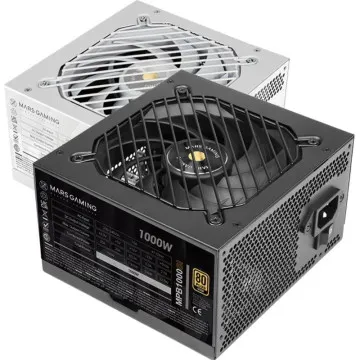 MARS GAMING MPB 1000W PSU 80PLUS GOLD  90%, SILENT RPM 10DB, LONG BLACK CABLES