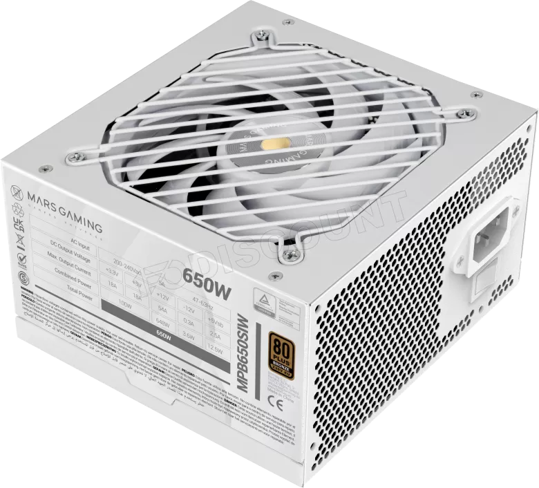 MarsGaming Mars Gaming MPB650SIW alimentatore per computer 650 W 24-pin ATX ATX Bianco