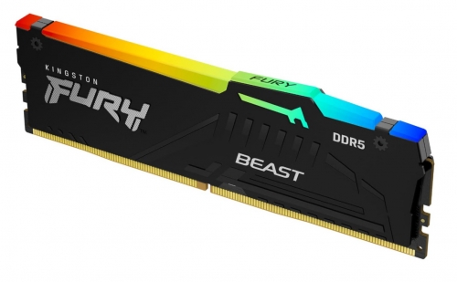 Memória Kingston FURY Beast RGB DDR5 16GB PC5-54400 CL34 1.4 V unbuffered on-die ECC preto