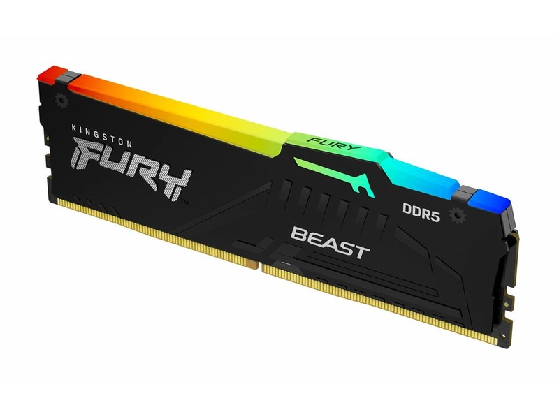 Memória RAM Fury Beast RGB 32GB (1x32GB) DDR5-5200MHz 2R CL40 (Preta) - KINGSTON