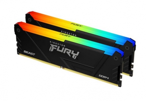 Memória RAM Kingston 32GB FURY Beast RGB (2x16GB) DDR4 3200MHz CL16 Black - KF432C16BB2AK2/32