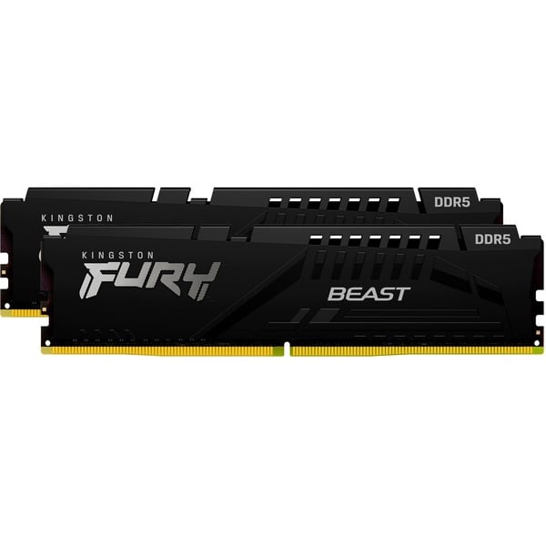 Memória Kingston FURY Beast DDR5 kit 32 GB: 2 x 16GB 6400 MHz / PC5-51200 CL32 1.4 V unbuffered on-die ECC preto, KF564C32BBEK2-32
