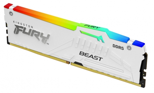 Memória Kingston FURY Beast RGB DDR5 32GB DIMM PC5-48000 CL30 1.4 V unbuffered on-die ECC branco