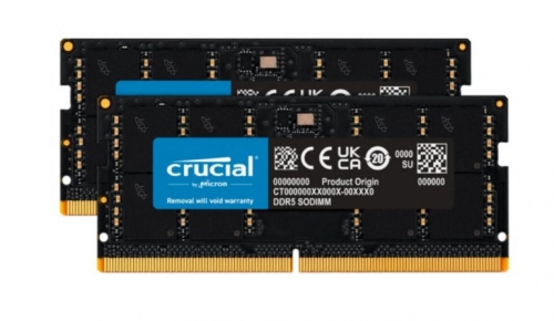 Memoria Ram Crucial DDR5 kit 128 GB: 2 x 64 GB SO DIMM 262-pinos 2800 MHz / PC5-44800 1.1 V on-die ECC preto , CT2K64G56C46S5