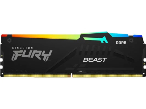 Memória RAM Fury Beast RGB 32GB (1x32GB) DDR5-5200MHz 2R CL40 (Preta) - KINGSTON