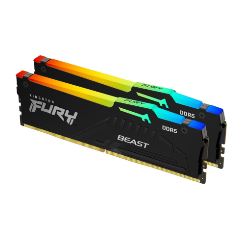 Memoria RAM KINGSTON FURY Beast RGB 64GB 2x32GB DDR5 1.25V 5200MT/s CL40 KF552C40BBAK2-64