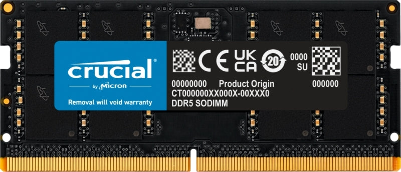 Memória RAM SO-DIMM 32GB (1x32GB) DDR5-4800MHz CL40 - CRUCIAL
