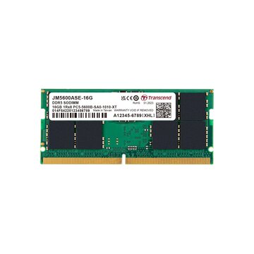 Memória Transcend JetRAM DDR5 módulo 16GB SO DIMM 5600 MHz / PC5-44800 CL46 1.1 V unbuffered on-die ECC, JM5600ASE-16G