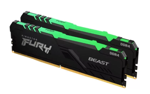 Memorias RAM Kingston 16GB 3600 DDR4 DIMM Kit2 FURY Preta