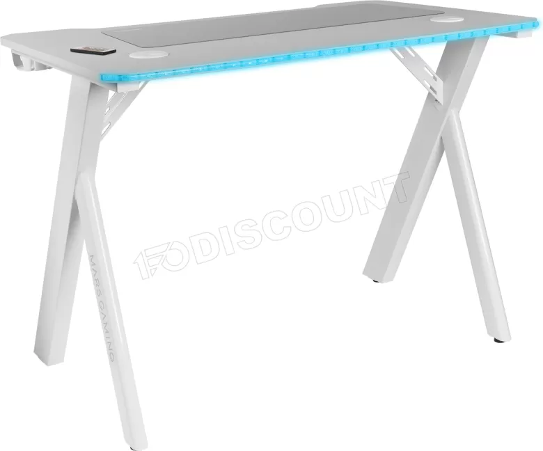 Mesa Gaming MGD100 RGB 100x60cm (Branco) - MARS-GAMING