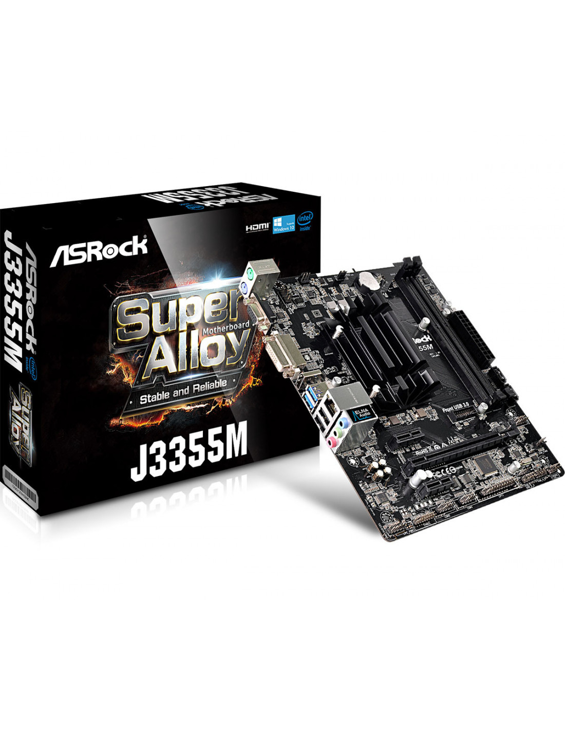 Motherboard AsRock J3355M RCDC, Micro ATX, DDR3, HDMI e USB 3.1
