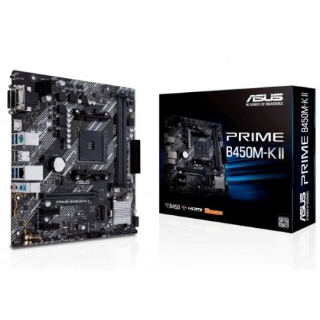 Motherboard ASUS PRIME B450M-K II AM4 mATX 1xPCIe 3.0/2.0 x16 4xSATA 6Gb/s ports 2xM.2