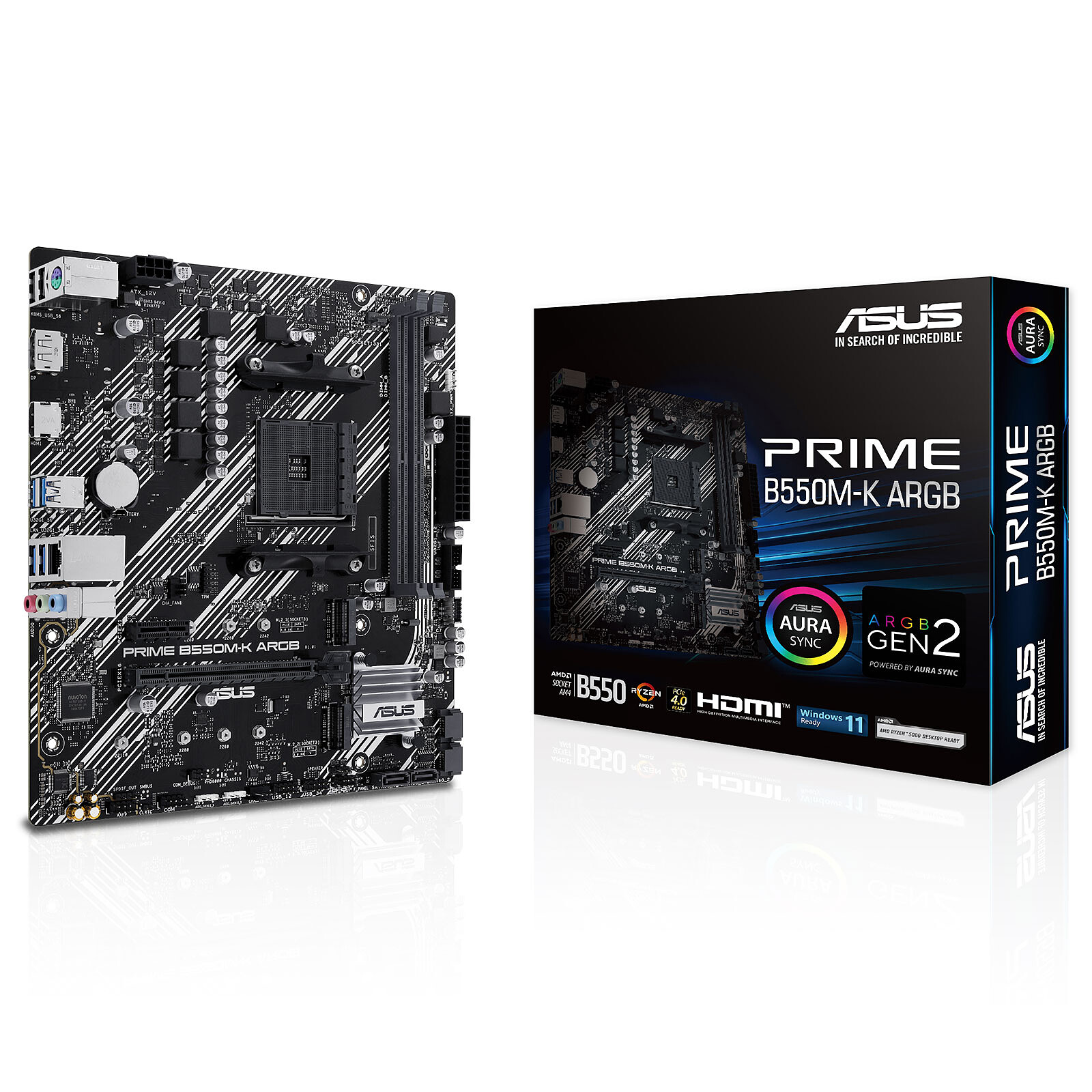 MOTHERBOARD M-ATX ASUS AM4 PRIME B550M-K ARGB
