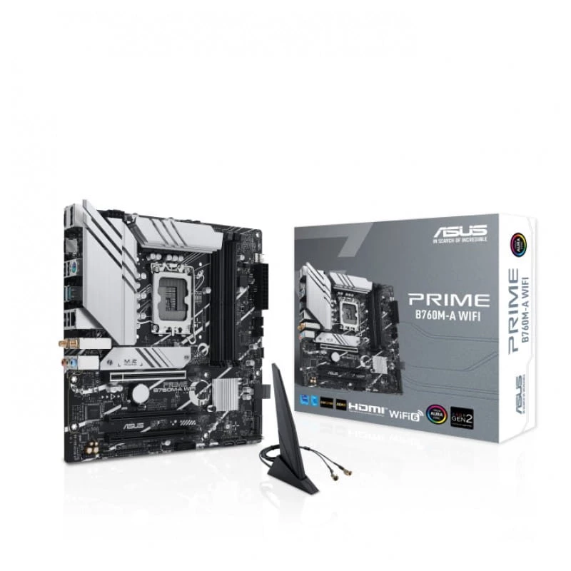 MOTHERBOARD ASUS PRIME B760M-A WIFI, LGA 1700, DDR5, ATX, 90MB1EL0-M1EAY0