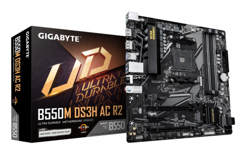 MOTHERBOARD GIGABYTE B550M DS3H AC R2 AM4 MATX 4XDDR4