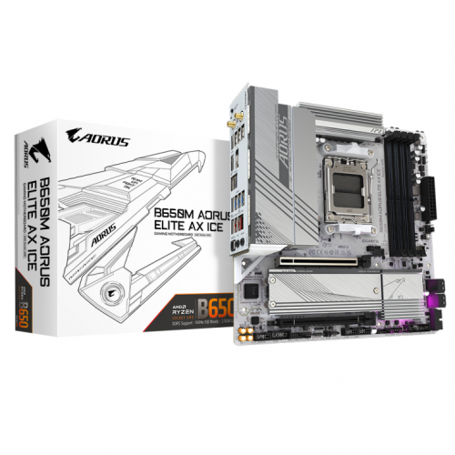 MOTHERBOARD GIGABYTE B650M A ELITE AX ICE AM5 ATX 4XDDR5