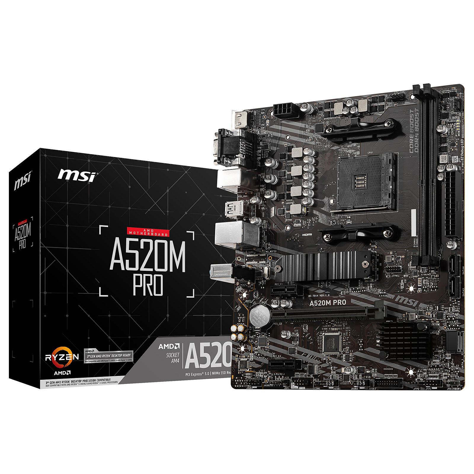Motherboard MSI A520M PRO SKT AMD AM4 2xDDR4 VGA/HDMI/DP mATX