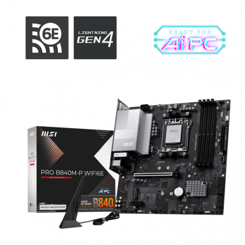 MOTHERBOARD MSI B840M-P WIFI PCI-E 16x Gen4,M.2 Gen4