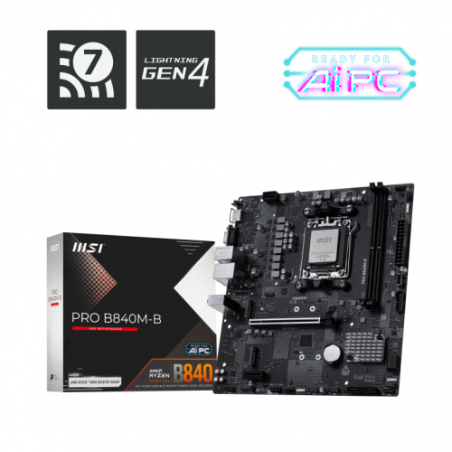 MOTHERBOARD MSI PRO B840M-B PCI-E 16x Gen4,M.2 Gen4