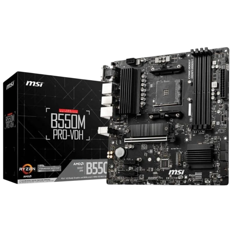 MSI B550M PRO-VDH micro ATX - Placa-m&atilde;e - sem selo