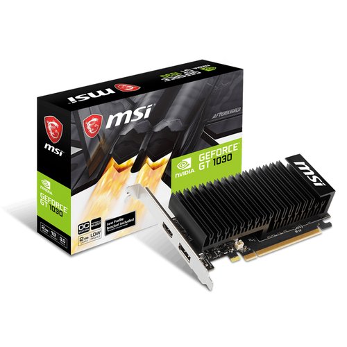 MSI GeForce GT 1030 Silent Low Profile OC - 2GB DDR4 SDRAM - Grafikkarte