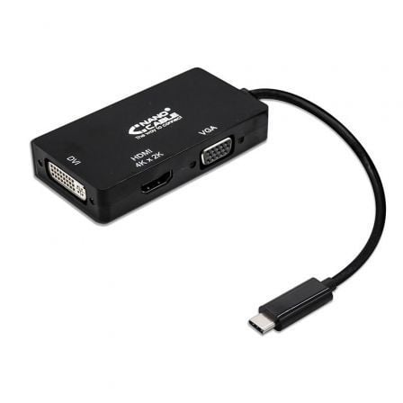 Nanocable 10.16.4301-BK adaptador de cabo de vídeo 0,1 m USB Type