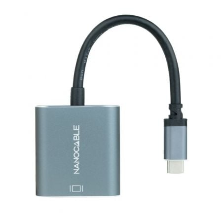 Nanocabo 10.16.4103-G/ USB Type-C Macho - DVI-D (24+1) Fêmea/ 15cm/ Cabo Conversor Cinza