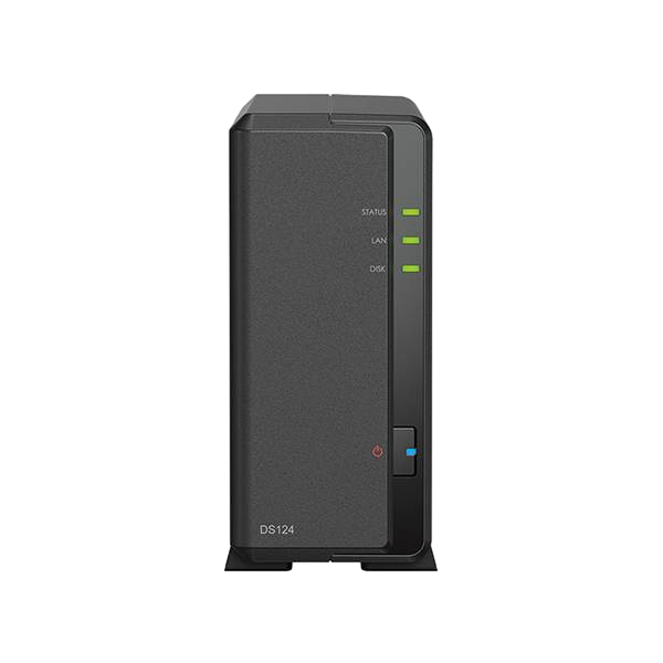 NAS SYNOLOGY DS124 2 BAHIAS ETHERNET J4125 NEGRO