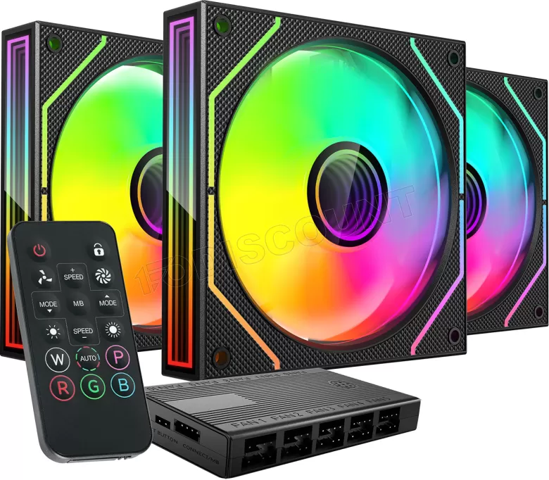 PACK 3 VENTILADORES MARS GAMING MF-3DPROKIT 12CM + HUB + MANDO A