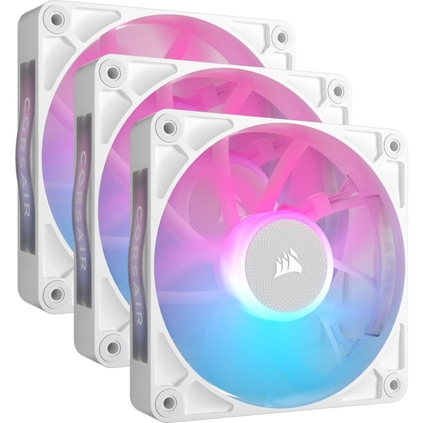 Pack 3x Ventoinhas iCUE LINK RX120 RGB 12mm (Branco) - CORSAIR