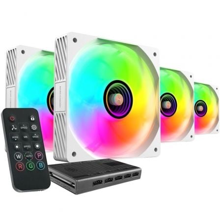 PACK 4 VENTILADORES MARS GAMING MF-SI4KIT 12CM + HUB + MANDO A DI