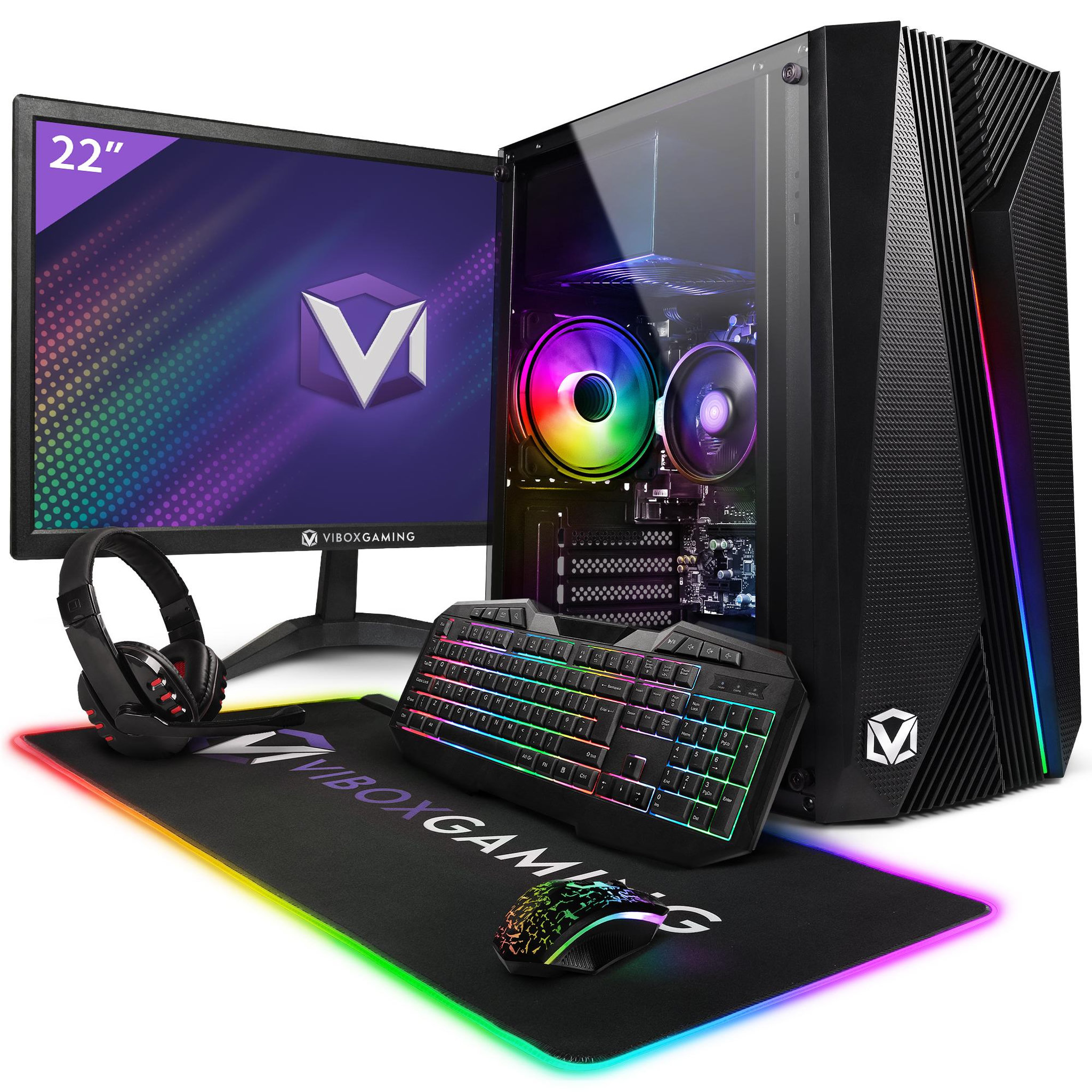 PC Gamer Complet - Ryzen 3 3200G, Graphiques intégrés, 8 Go RAM, 480 Go SSD, Linux, WiFi