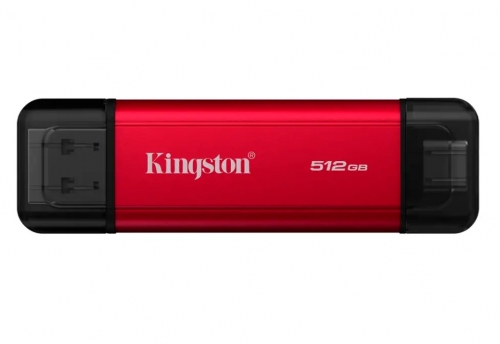 Pen Drive Kingston SPSD/512GB Dual Portable SSD 512GB USB 3.2 Gen2 Type-A/Type-C Vermelha