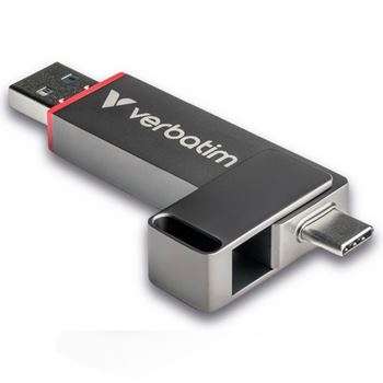 Pen USB-C/USB-A Verbatim Quickstick SSD - 128 GB - Cinzento