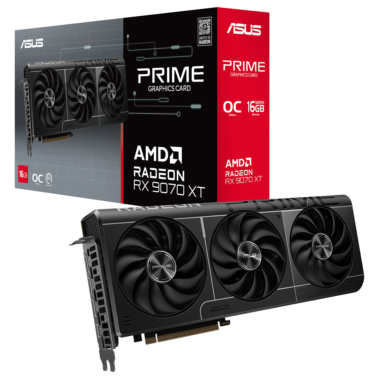 Placa Gráfica AMD Radeon RX 9070 XT "RDNA 4" Prime OC 16GB GDDR6 - ASUS