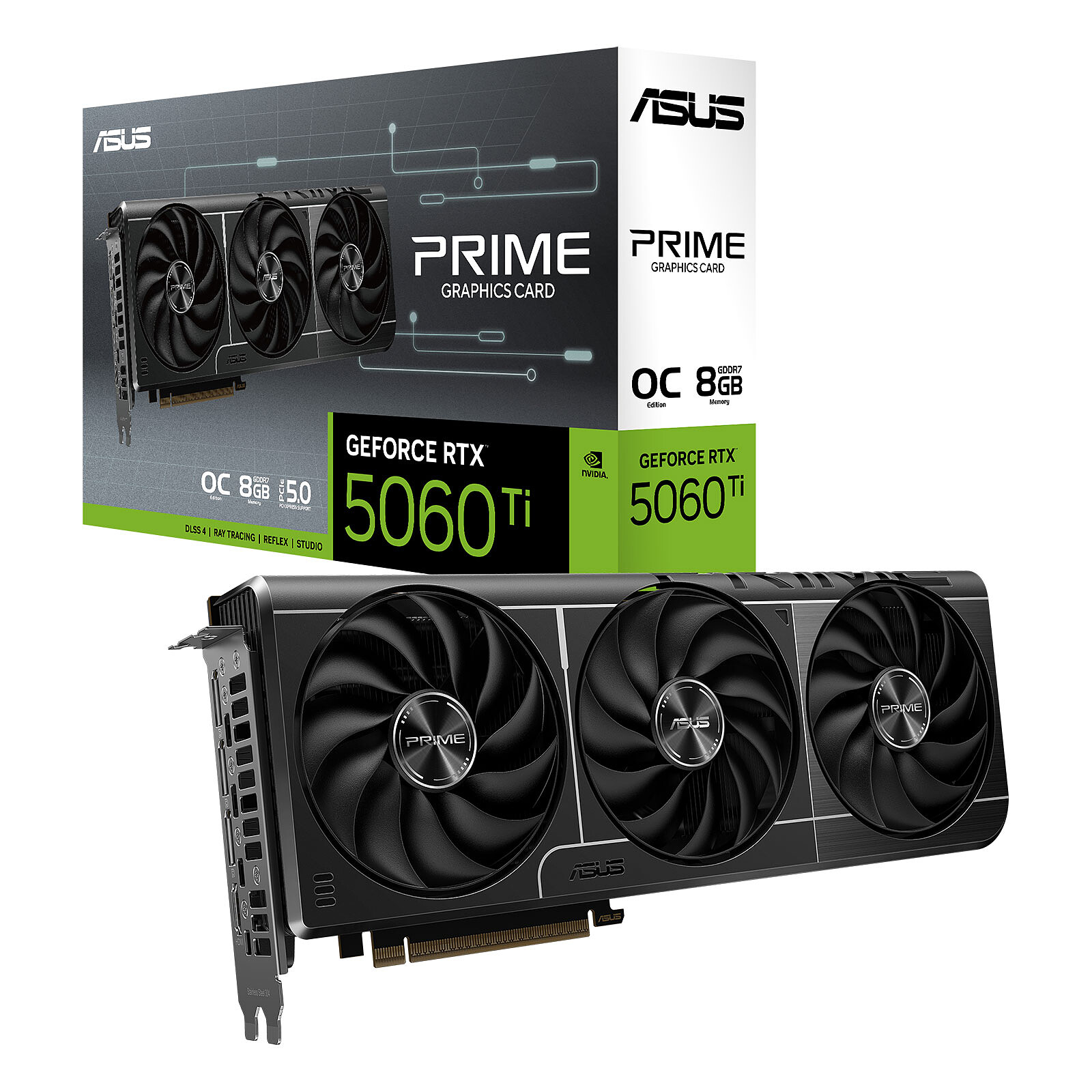 Placa Gráfica Asus NVIDIA GeForce RTX 5060 Ti "Blackwell" Prime OC 8GB GDDR7 DLSS4