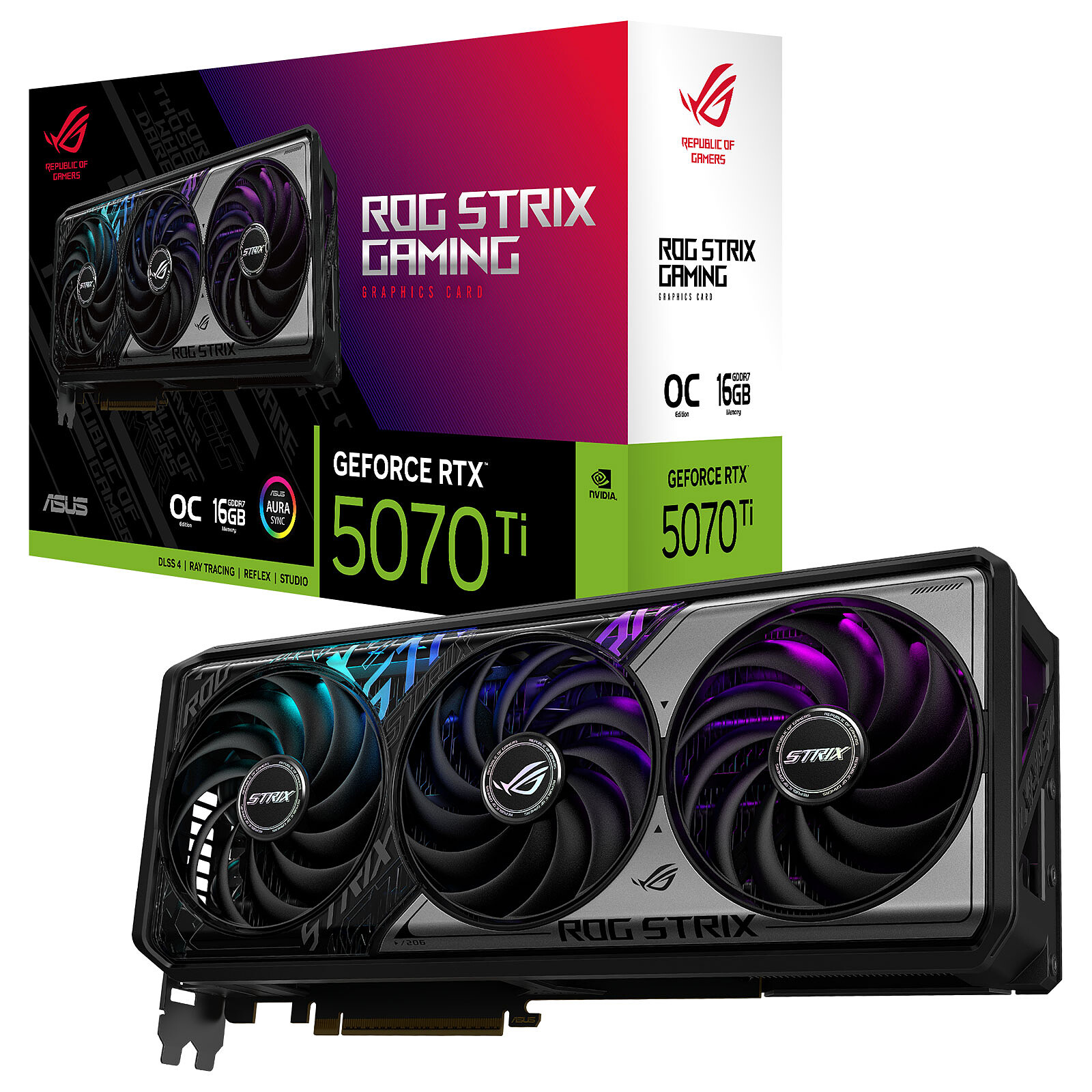 Placa Gráfica Asus NVIDIA GeForce RTX 5070 Ti Blackwell ROG Strix Gaming OC 16GB GDDR7 DLSS4 90YV0M90-M0NA00
