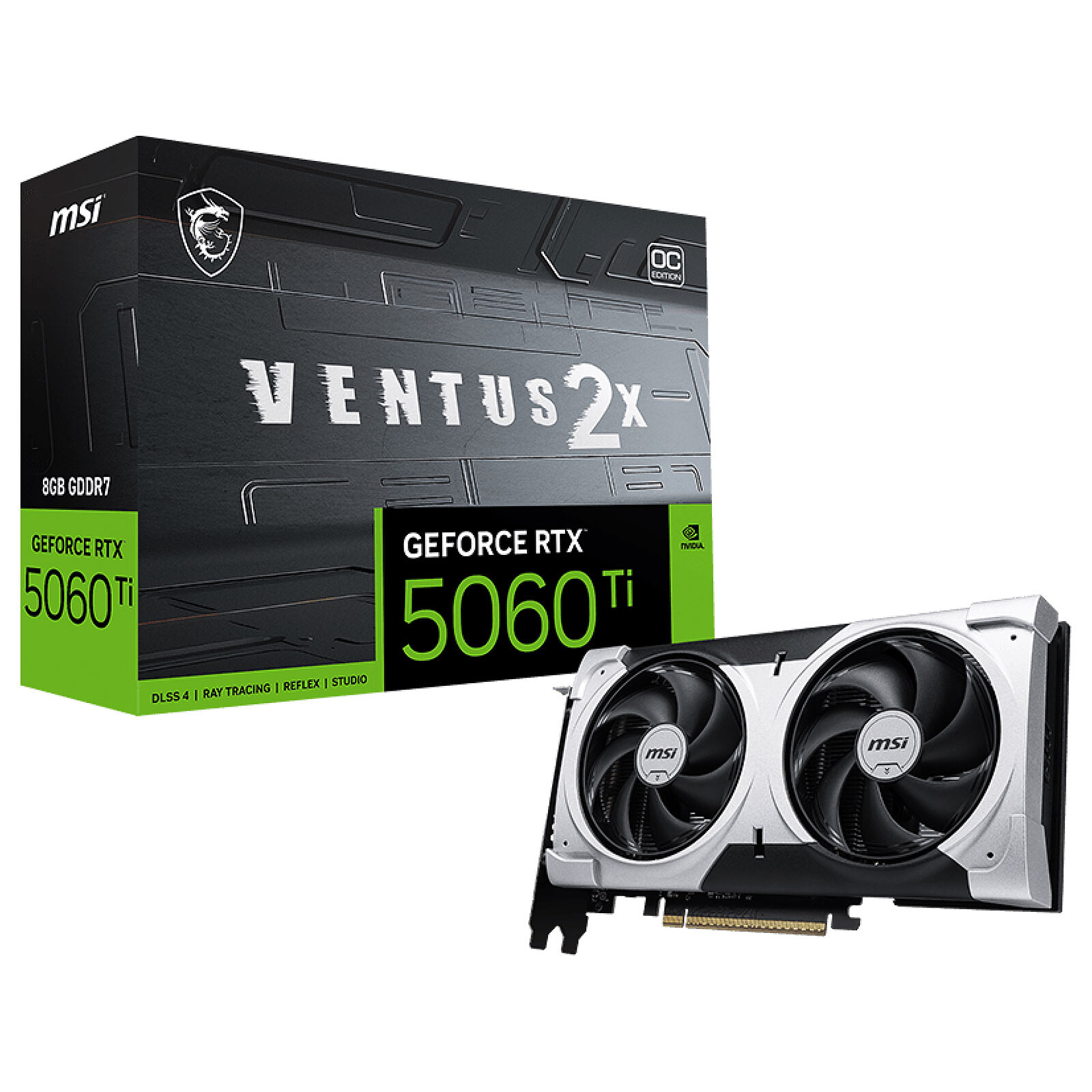 Placa Gráfica MSI NVIDIA GeForce RTX 5060 Ti "Blackwell" Ventus 2X OC Plus 8GB GDDR7 DLSS4, 912-V536-001