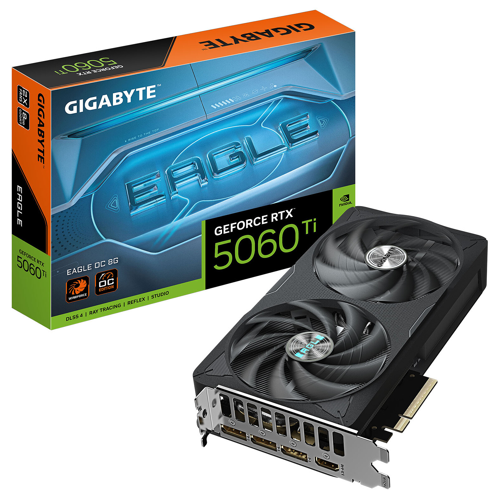 Placa Gráfica NVIDIA GeForce RTX 5060 Ti "Blackwell" Eagle OC 8G GDDR7 DLSS4 - GIGABYTE