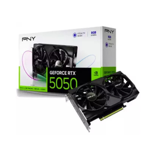 Placa Gráfica PNY GeForce RTX 5050 8GB Dual Fan DLSS 4 8GB GDDR6 HDMI/DP, VCG50508DFXPB1
