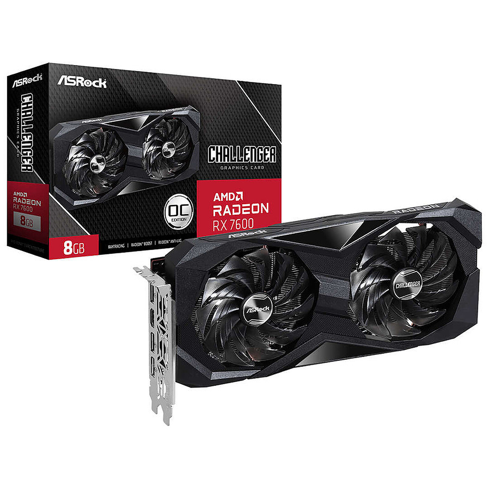 PLACA GRAFICA Asrock AMD RX 7600 CHALLENGER OC 8GB GDDR6, 90-GA41ZZ-00UANF