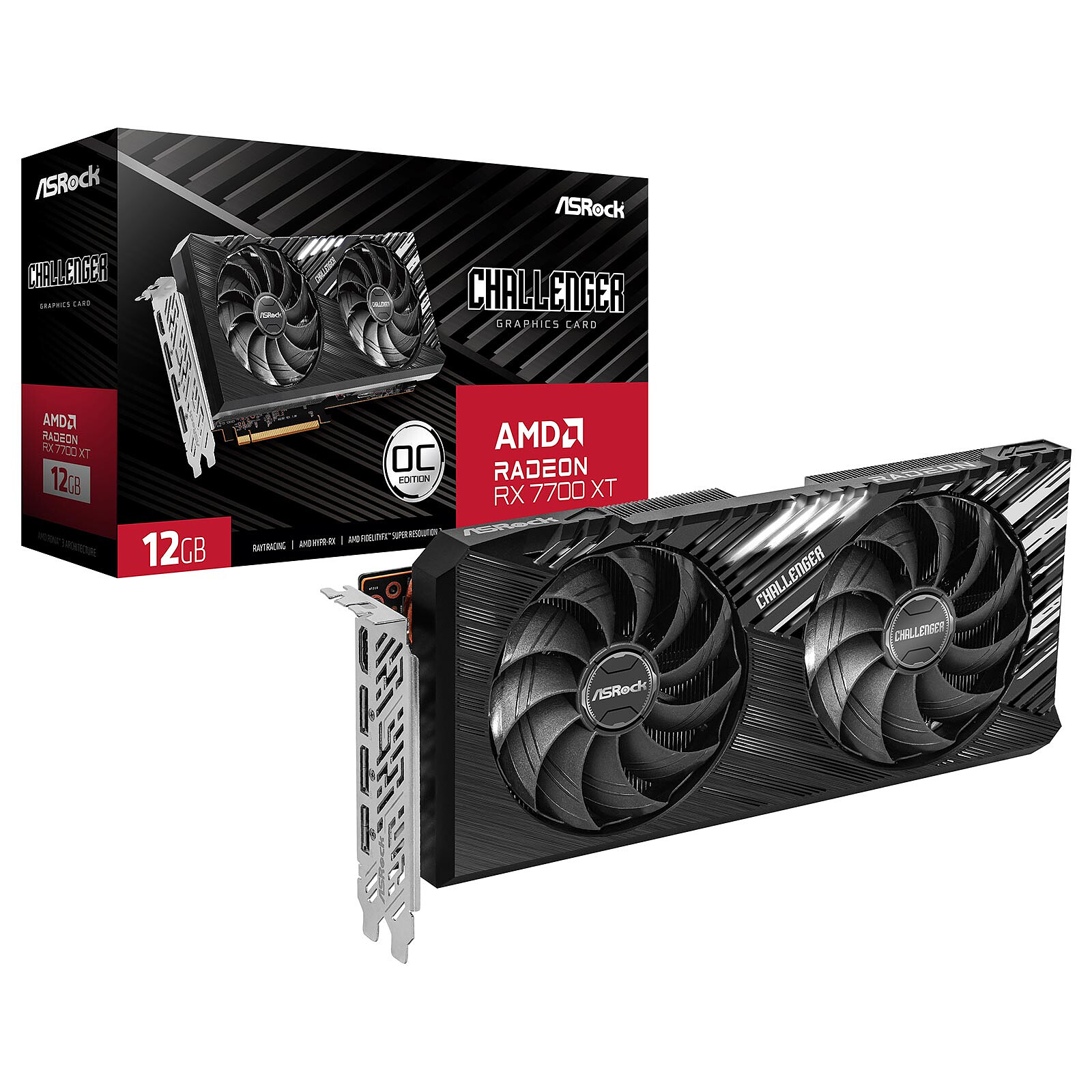 PLACA GRÁFICA ASROCK RADEON RX 7700 XT 90-GA4QZZ-00UANF