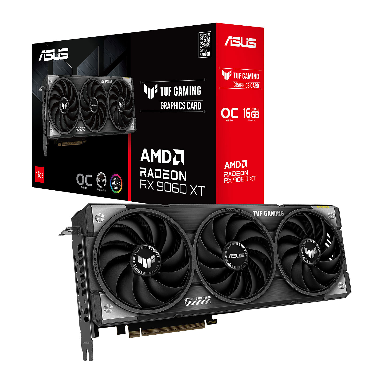 Placa Gráfica Asus AMD Radeon RX 9060 XT "RDNA 4" TUF Gaming OC Edition 16GB GDDR6, 90YV0LF0-M0NA00