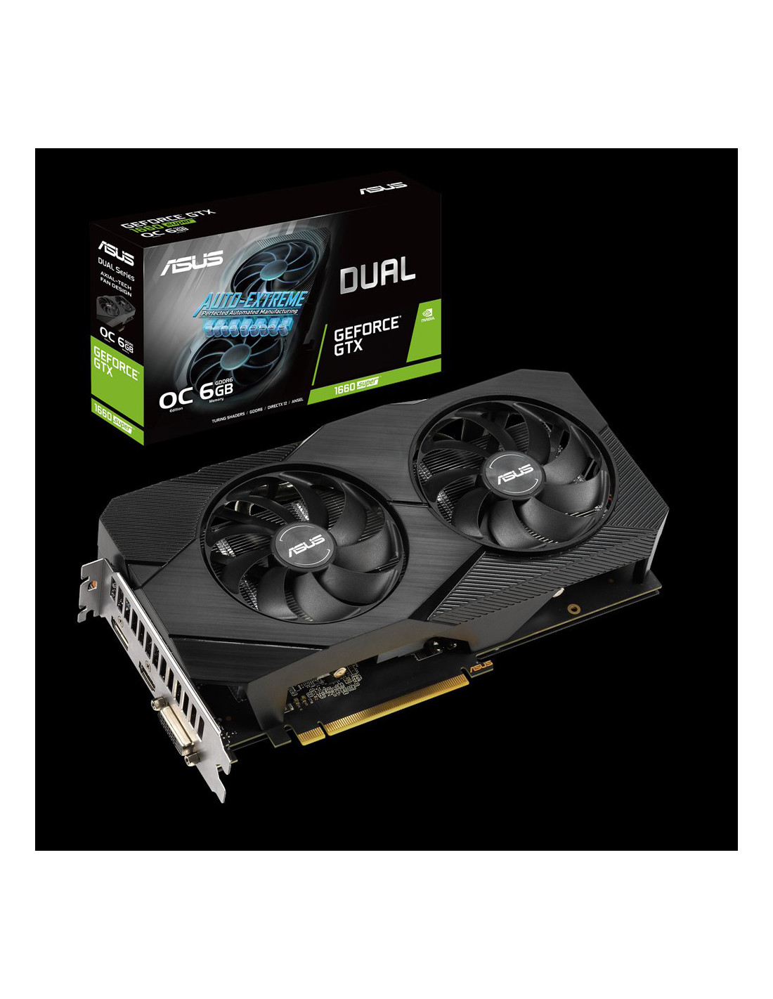 Placa Gráfica Asus Dual GTX 1660 SUPER 6GB GDDR6, PCI-E 3.0, HDMI, DVI-D, DisplayPort