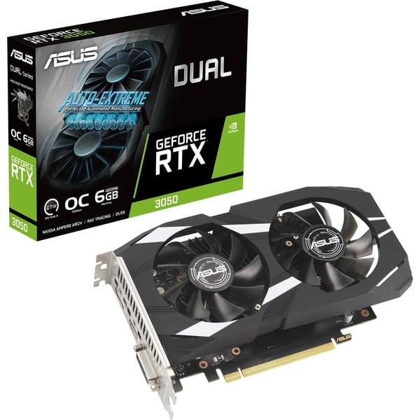 PLACA GRÁFICA ASUS GEFORCE DUAL-RTX3050-O6G - RTX3050,DVI,HDMI,DP