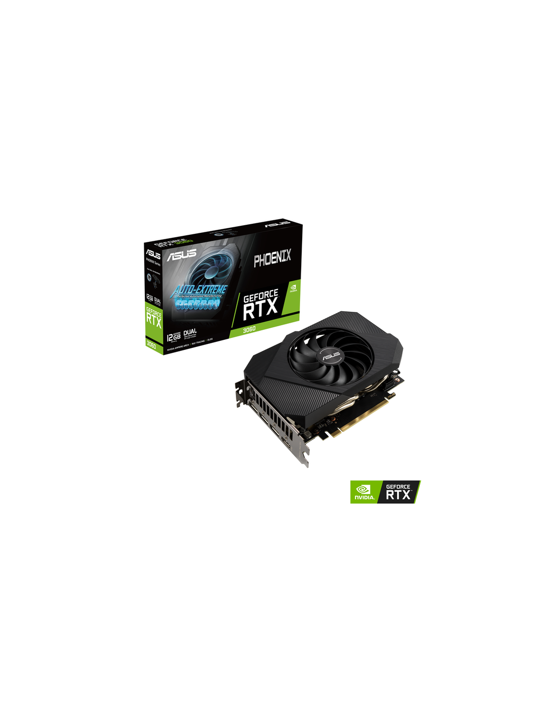 Placa Gráfica Asus Phoenix PH-RTX3060-12G-V2, 12GB GDDR6, PCI Express 4.0, HDMI e DisplayPort